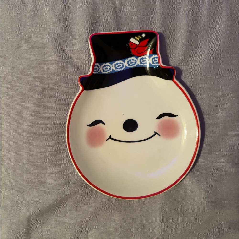Ceramic Snowman Face Plate with Hat (includes box - New)
